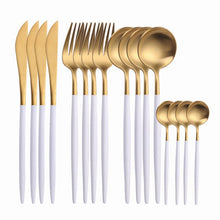 Load image into Gallery viewer, Reusable Cutlery Set Stainless Steel Cutlery Matt Knife and Fork Set Home Kitchen Tableware Flatware Set 18/10 Stainless Steel