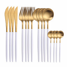 Load image into Gallery viewer, Reusable Cutlery Set Stainless Steel Cutlery Matt Knife and Fork Set Home Kitchen Tableware Flatware Set 18/10 Stainless Steel
