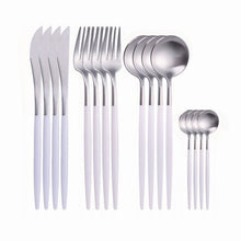 Load image into Gallery viewer, Reusable Cutlery Set Stainless Steel Cutlery Matt Knife and Fork Set Home Kitchen Tableware Flatware Set 18/10 Stainless Steel
