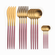 Load image into Gallery viewer, Reusable Cutlery Set Stainless Steel Cutlery Matt Knife and Fork Set Home Kitchen Tableware Flatware Set 18/10 Stainless Steel
