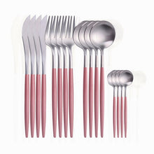 Load image into Gallery viewer, Reusable Cutlery Set Stainless Steel Cutlery Matt Knife and Fork Set Home Kitchen Tableware Flatware Set 18/10 Stainless Steel
