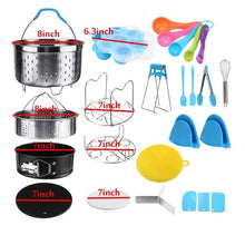 Load image into Gallery viewer, 20/8pcs Instant Pot Accessories Set Electric Pressure Cooker Accessories Stainless Steel Steamer Basket  Kitchen Cooking Tools
