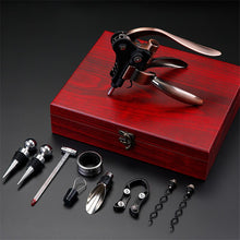 Load image into Gallery viewer, 9 Pcs/set Zinc Alloy Rabbit Shape Red Wine Opener Tool Set Cork Bottle Opener Kit Professional Corkscrew Pourer Set Gift Box Set
