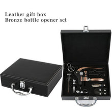Load image into Gallery viewer, 9 Pcs/set Zinc Alloy Rabbit Shape Red Wine Opener Tool Set Cork Bottle Opener Kit Professional Corkscrew Pourer Set Gift Box Set
