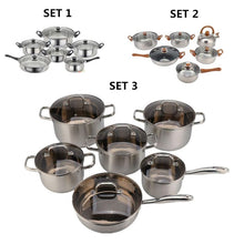 Load image into Gallery viewer, 12 PCS Cooking Pots Pans Induction High Grade Frypan Saucepan Inox Set Cookware Utensil Set Safe  Kitchen Tools Selected HWC
