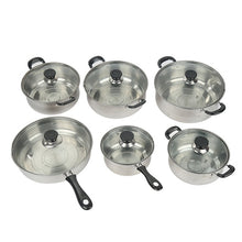 Load image into Gallery viewer, 12 PCS Cooking Pots Pans Induction High Grade Frypan Saucepan Inox Set Cookware Utensil Set Safe  Kitchen Tools Selected HWC
