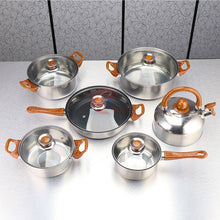 Load image into Gallery viewer, 12 PCS Cooking Pots Pans Induction High Grade Frypan Saucepan Inox Set Cookware Utensil Set Safe  Kitchen Tools Selected HWC
