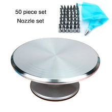 Load image into Gallery viewer, 304 stainless steel 48 decorative nozzle set aluminum alloy cake decoration turntable rotating cake turntable decoration tool
