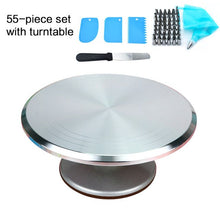 Load image into Gallery viewer, 304 stainless steel 48 decorative nozzle set aluminum alloy cake decoration turntable rotating cake turntable decoration tool
